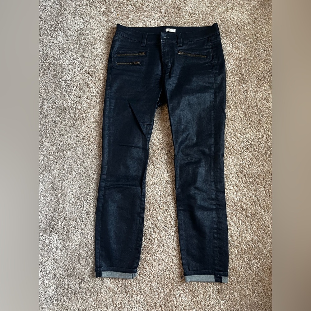 J. Crew Women's Navy Coated Jeans